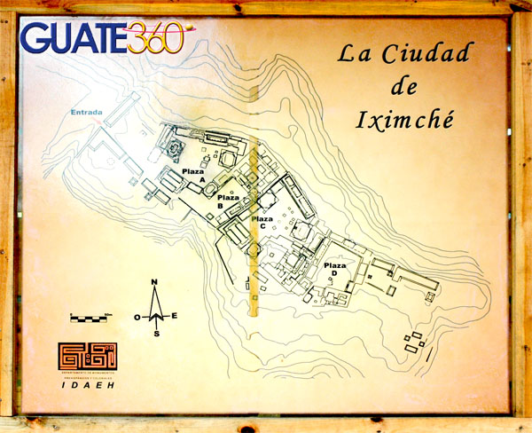 Mapa de Iximché