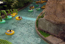 Río Tumalá en el Parque Acuático Xocomil del IRTRA de Retalhuleu en Guatemala.