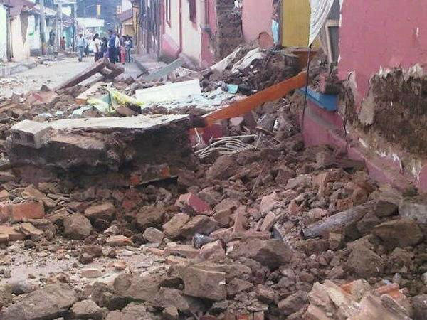 Daños en San Marcos, Guatemala por sismo.