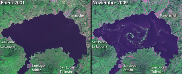 Lago de Atitlán Contaminado - 2001 vs. 2009